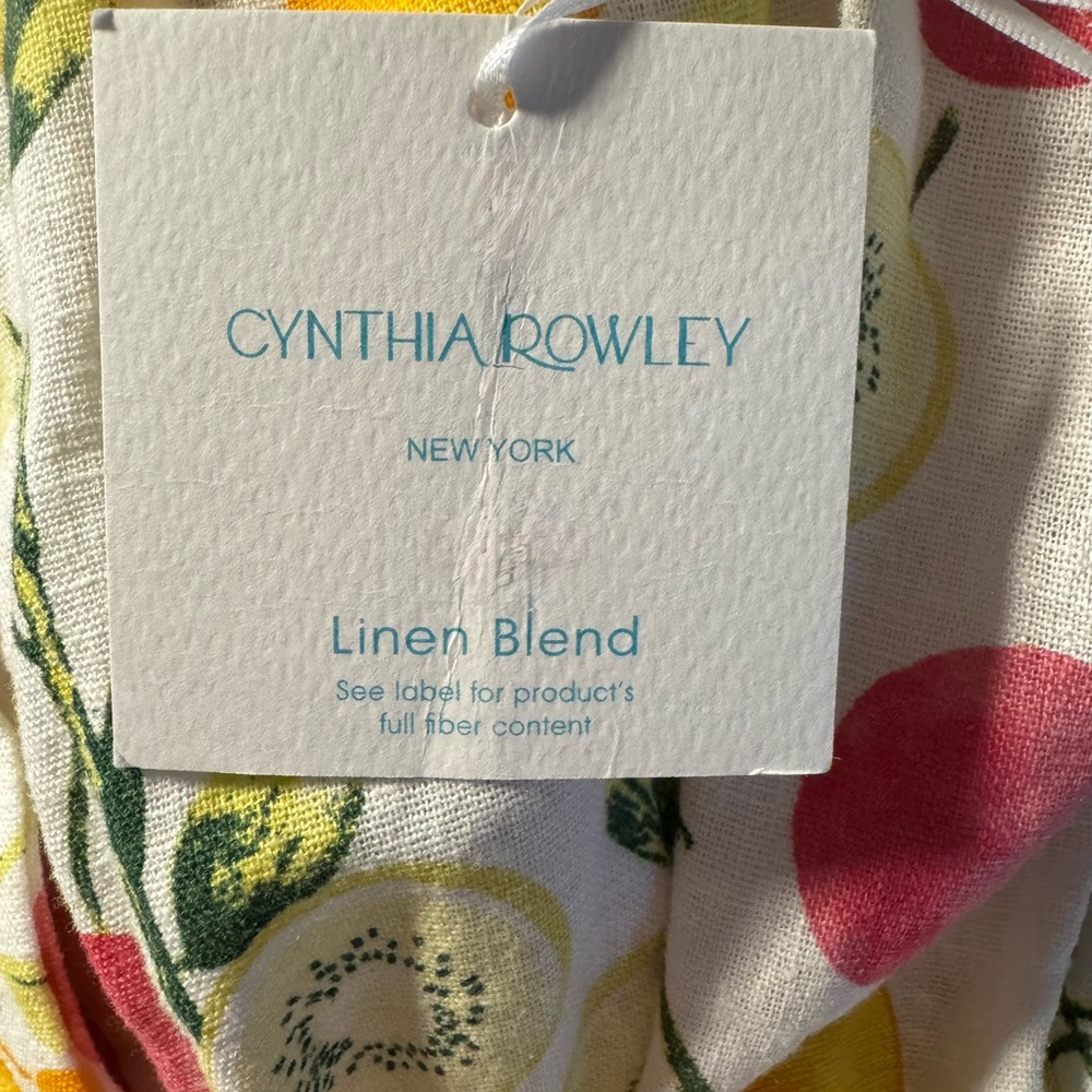 NWT-CYNTHIA ROWLEY LINEN BLEND FRUIT DRESS-sz 8 - Picture 11 of 11